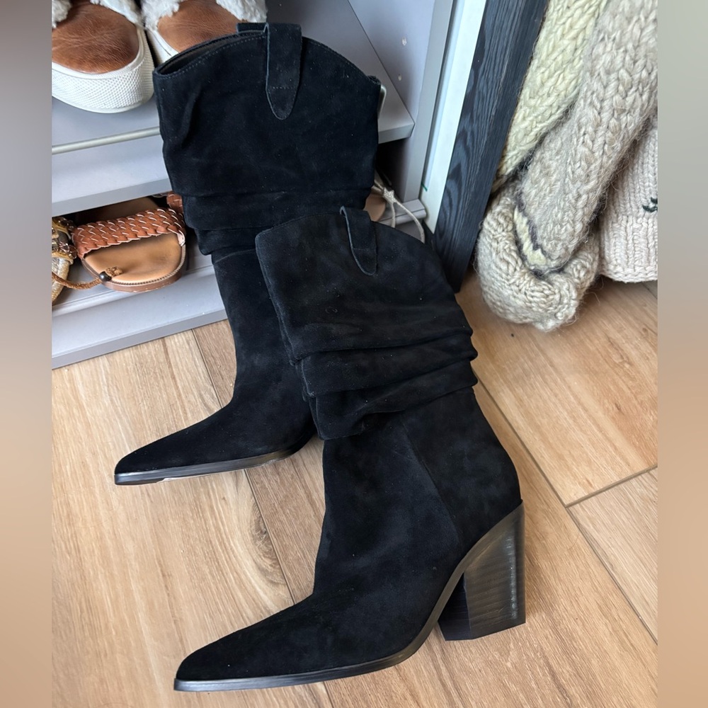 Marc Fisher NWT Nordstrom Black Heeled Suede Boots